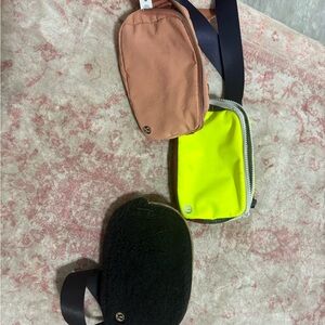 Trio of Stylish Crossbody Bags in Black, Yellow, and Tan
